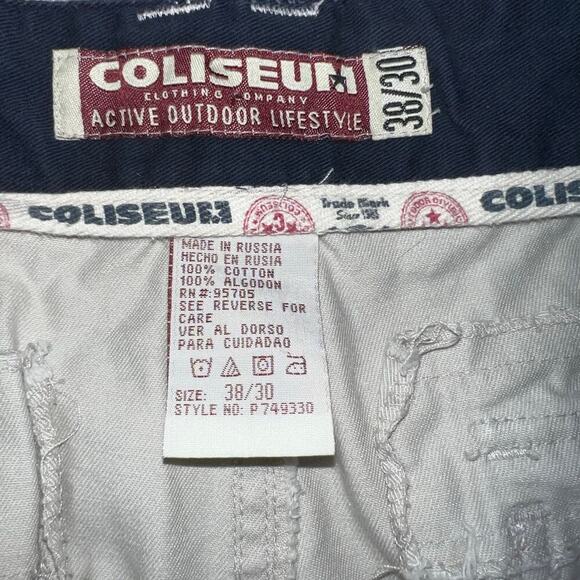 Coliseum Cargo Pants Men's Khaki 38X30 Streetwear Skater Vintage Y2K Wide Leg - Picture 8 of 9